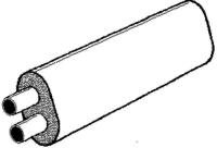 Kopparrör typ Plusprisol, tvårörs, värmeisolerade i ringar om 25 m
